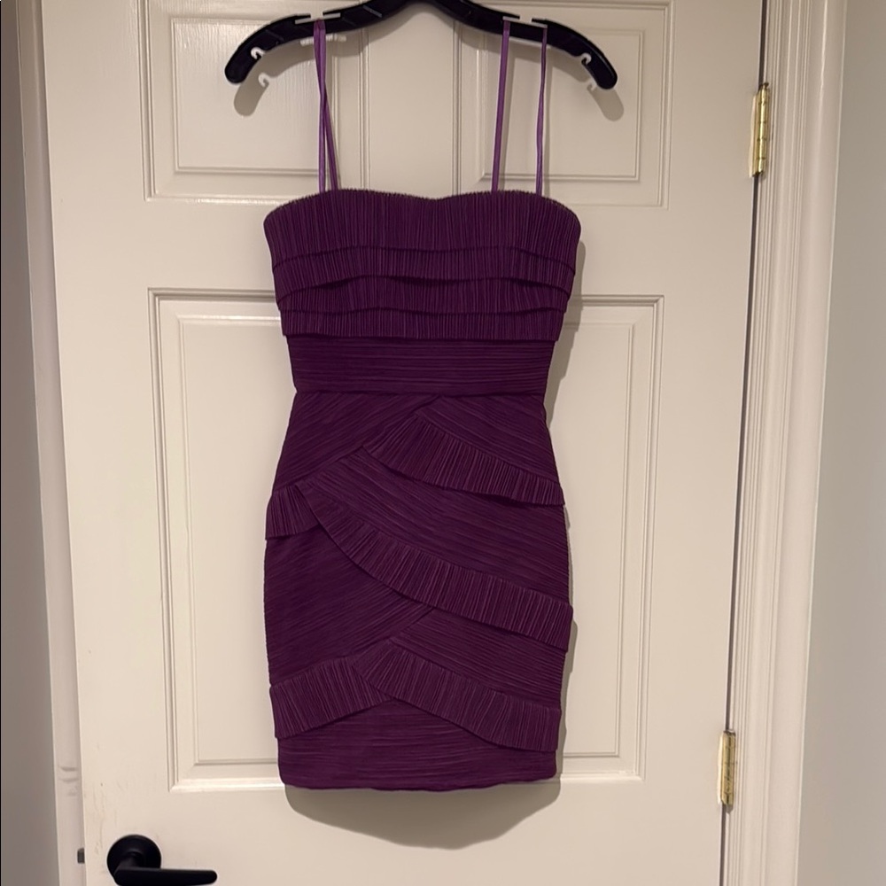Purple Ruched Bodycon Mini Dress